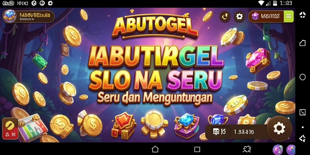 Screenshot gameplay ABUTOGEL yang menampilkan slot yang penuh warna.