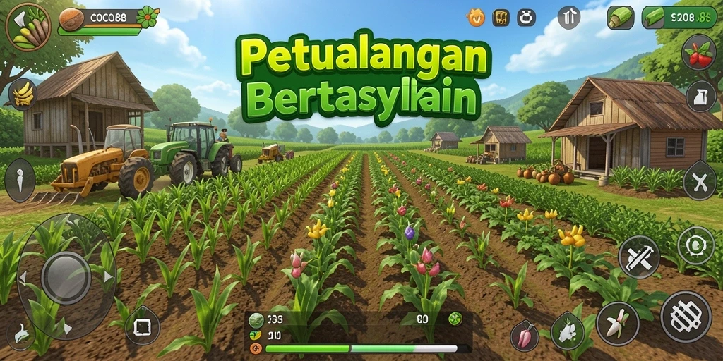 Screenshot menunjukkan gameplay seru di COCOL88 saat bertani.