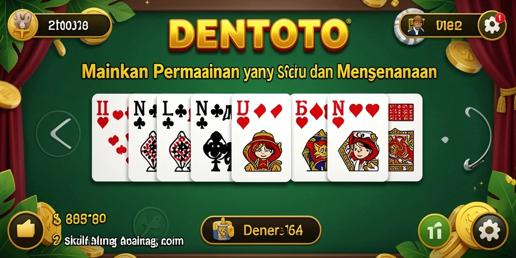 Screenshot DENTOTO menampilkan gameplay Domino yang seru dan interaktif.