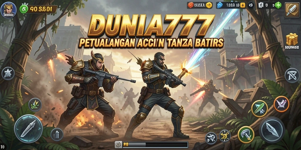 Tampilan dinamis dari aksi gameplay DUNIA777.
