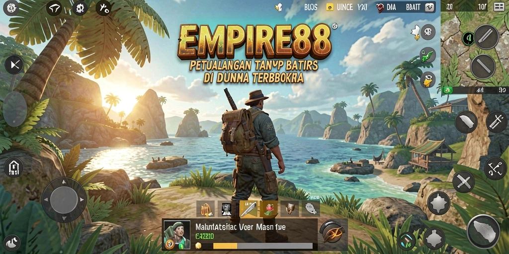 Screenshot gameplay <strong>EMPIRE88</strong> menampilkan eksplorasi dunia terbuka yang luas.