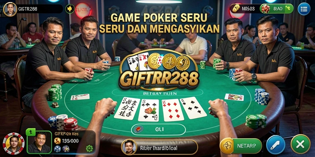 Tampilan gameplay seru dari GIFTRP288 dengan permainan Poker.