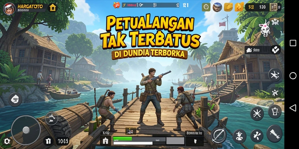 Screenshot menampilkan petualangan seru di dunia terbuka HARGATOTO.