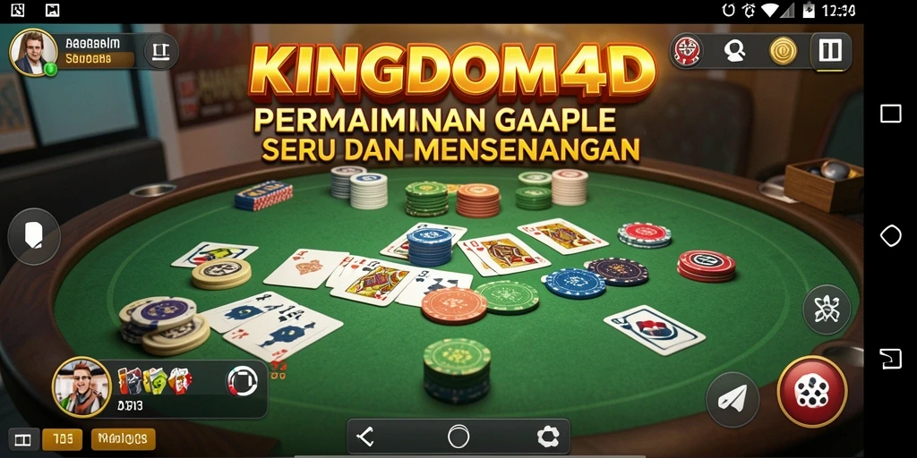 Gambar gameplay KINGDOM4D yang menampilkan suasana permainan Gaple yang seru.
