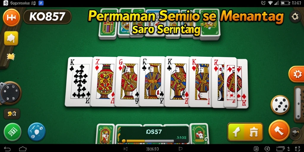 Screenshot utama KO857 menampilkan serunya permainan Domino.