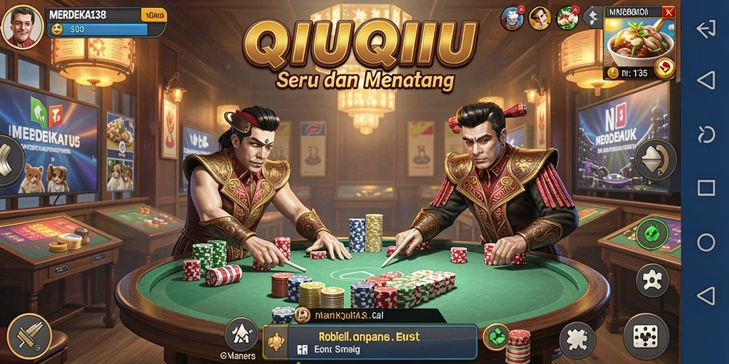 Tampilan menegangkan dalam permainan QiuQiu MERDEKA138.