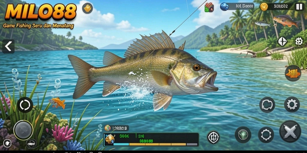 Tampilan gameplay <strong>MILO88</strong> yang seru saat menangkap ikan besar.