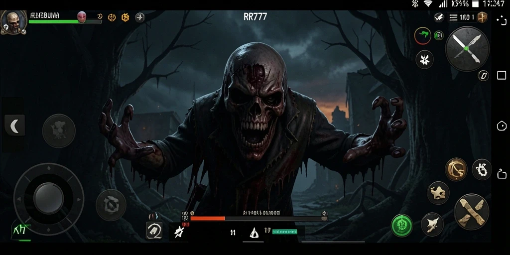 Screenshot gameplay menampilkan suasana Horror yang mencekam.