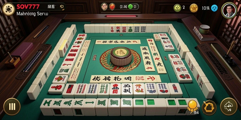 Tampilan gameplay SOV777 menunjukkan keseruan permainan Mahjong yang menantang.