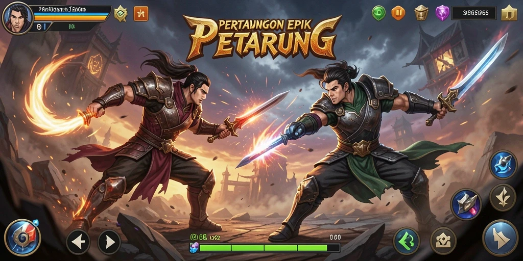 Gameplay SP666 menonjolkan pertarungan seru antar karakter dengan efek visual yang memukau.