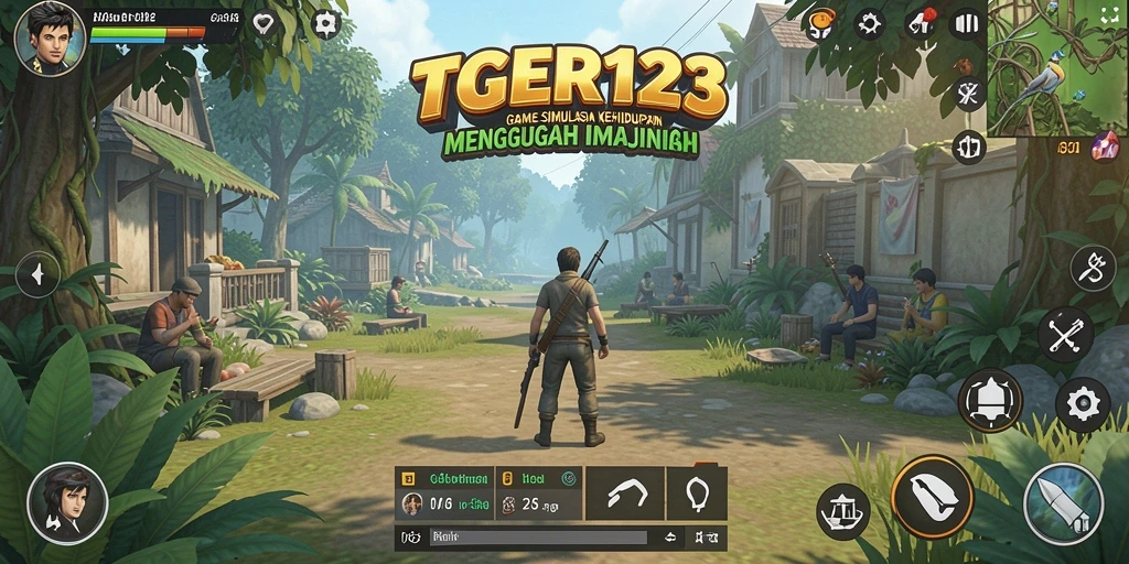 Screenshot utama TGER123 menampilkan pemain berinteraksi dalam dunia simulasi yang mendebarkan.